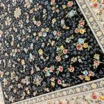 فرش افشان طرح زیبا گل رنگ سرمه ای 700 شانه تراکم 2550 (12 رنگ) کد 1102 - فرشخونه