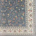 فرش افشان طرح زیبا گل رنگ دودی 700 شانه تراکم 2550 (12 رنگ) کد 1102 - فرشخونه