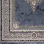 فرش الیزابت طوسی 1200 شانه 9 رنگ گل برجسته تراکم 3600 کد 201152 - فرشخونه