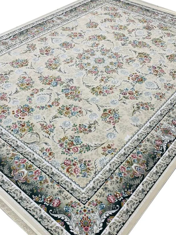 فرش افشان طرح ترلان 1200 شانه تراکم 3600 کد 95F2105302 رنگ صدفی - فرشخونه