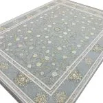 فرش افشان طرح زرگل 1200 شانه تراکم 3600 کد 95F2105303 - رنگ نقره ای - فرشخونه