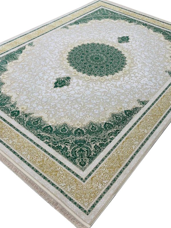 فرش طرح بیان رنگ صدفی 1200 شانه تراکم 3600 برجسته کد 95F2105307 - فرشخونه