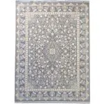 فرش طرح شایگان رنگ نقره ای گل برجسته 1200 شانه تراکم 3600 کد 96F2102780