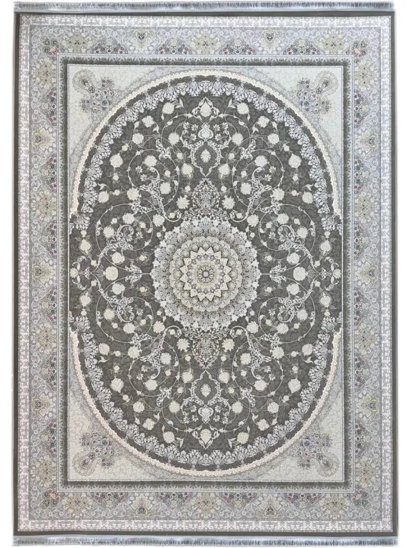 فرش طرح آژمان رنگ متالیک گل برجسته 1200 شانه کد 96F21030702 - فرشخونه