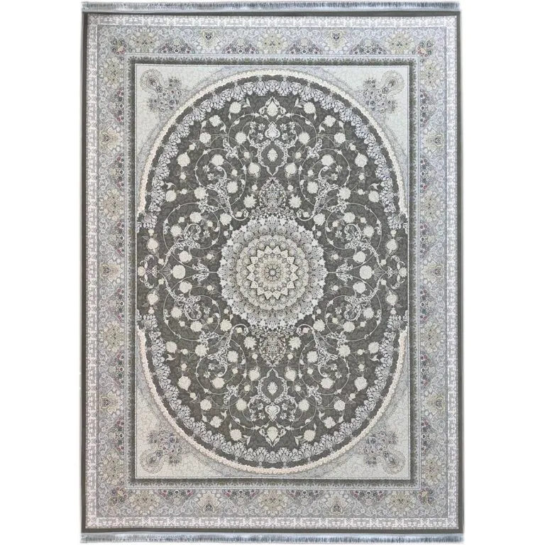 فرش طرح آژمان رنگ متالیک گل برجسته 1200 شانه کد 96F21030702 - فرشخونه