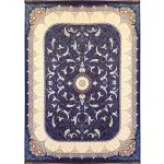 فرش افشان طرح شاهدخت آبی کاربنی 1200 شانه غیر برجسته کد 97F2104101 - فرشخونه