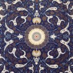 فرش افشان طرح شاهدخت آبی کاربنی 1200 شانه غیر برجسته کد 97F2104101 - فرشخونه