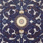 فرش افشان طرح شاهدخت آبی کاربنی 1200 شانه غیر برجسته کد 97F2104101 - فرشخونه