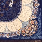 فرش افشان طرح شاهدخت آبی کاربنی 1200 شانه غیر برجسته کد 97F2104101 - فرشخونه