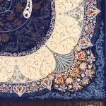 فرش افشان طرح شاهدخت آبی کاربنی 1200 شانه غیر برجسته کد 97F2104101 - فرشخونه