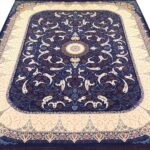 فرش افشان طرح شاهدخت آبی کاربنی 1200 شانه غیر برجسته کد 97F2104101 - فرشخونه
