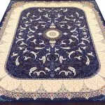 فرش افشان طرح شاهدخت آبی کاربنی 1200 شانه غیر برجسته کد 97F2104101 - فرشخونه