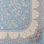 فرش افشان طرح شاهدخت آبی فیروزه ای 1200 شانه غیر برجسته کد 97F2104101 - فرشخونه