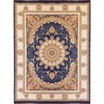 فرش اصفهان طرح رویا آبی کاربنی 1200 شانه غیر برجسته کد 4104 - Image 2