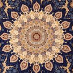 فرش اصفهان طرح رویا آبی کاربنی 1200 شانه غیر برجسته کد 4104 - Image 3