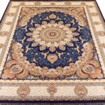 فرش اصفهان طرح رویا آبی کاربنی 1200 شانه غیر برجسته کد 4104 - Image 4