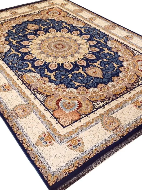 فرش طرح رویا آبی کاربنی 1200 شانه غیر برجسته