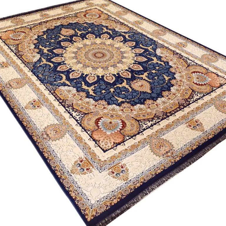 فرش طرح رویا آبی کاربنی 1200 شانه غیر برجسته