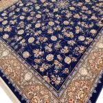 فرش افشان طرح پریان آبی کاربنی سبک قم 1200 شانه کد 4203 - فرشخونه