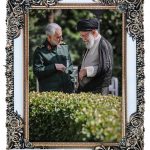 تابلو فرش سردار سلیمانی و رهبری کد 1109 - فرشخونه