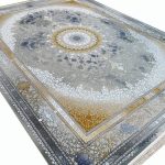 فرش وینتیج طرح نایین 1200 شانه گل برجسته کد 1839 رنگ فیلی