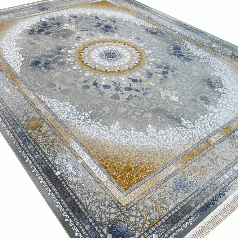 فرش وینتیج طرح نایین 1200 شانه گل برجسته کد 1839 رنگ فیلی