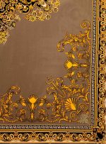 فرش ورساچه کف ساده با لچک طلاکوب ترمه ای 1200 شانه 3600 کد 2102511 - فرشخونه