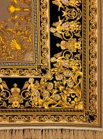 فرش ورساچه کف ساده با لچک طلاکوب ترمه ای 1200 شانه 3600 کد 2102511 - فرشخونه