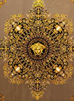 فرش ورساچه کف ساده با لچک طلاکوب ترمه ای 1200 شانه 3600 کد 2102511 - فرشخونه