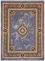 فرش طلاکوب فرانسوی طرح ژیوا 700 شانه 2550 کد 1158 دودی