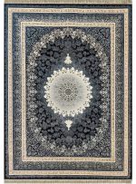 فرش طرح مهر سرمه ای 700 شانه تراکم 2550 کد 710600