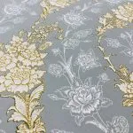 فرش افشان طرح رزیتا نقره ای 1200 شانه تراکم 3600 گل طلایی کد 2105310 - فرشخونه