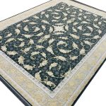 فرش افشان طرح رزیتا دودی 1200 شانه تراکم 3600 گل طلایی کد 2105310 - فرشخونه
