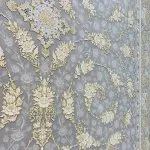 فرش افشان طرح رزیتا ترمه ای 1200 شانه تراکم 3600 گل طلایی کد 2105310 - فرشخونه
