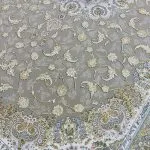 فرش نادیا رنگ ترمه ای 1200 شانه تراکم 3600 گل طلایی کد 2105311 - فرشخونه