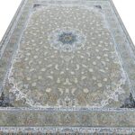 فرش نادیا رنگ ترمه ای 1200 شانه تراکم 3600 گل طلایی کد 2105311 - فرشخونه