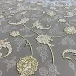 فرش نادیا رنگ ترمه ای 1200 شانه تراکم 3600 گل طلایی کد 2105311 - فرشخونه