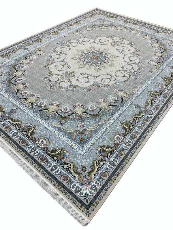 فرش طرح تندیس 1500 شانه تراکم 4500 کد 95F3105501 رنگ صدفی