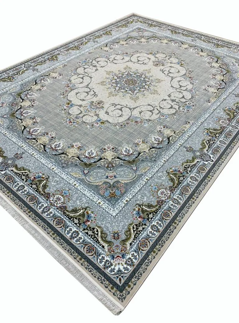 فرش طرح تندیس 1500 شانه تراکم 4500 کد 95F3105501 رنگ صدفی