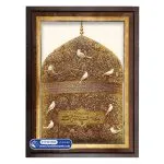 تابلو فرش گنبد و کبوترهای امام رضا کد 201055 - فرشخونه