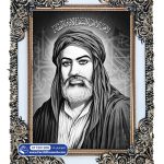 تابلو فرش تمثال امام علی سیاه سفید کد 201208