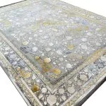 فرش افشان وینتیج طرح شاهکار 1200 شانه گل برجسته کد 1227 طلایی