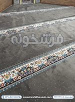 فرش سجاده ای تشریفاتی حاشیه گل رنگ گردویی 700 شانه کد 1045 - فرش سجاده ای فرشخونه