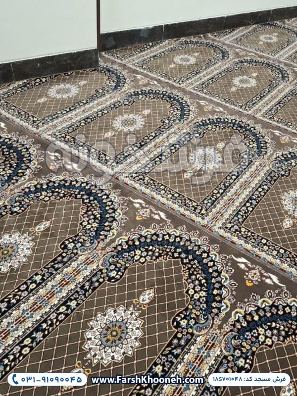 فرش سجاده ای طرح ترنم رنگ گردویی 700 شانه کد 701048 - فرش سجاده ای فرشخونه