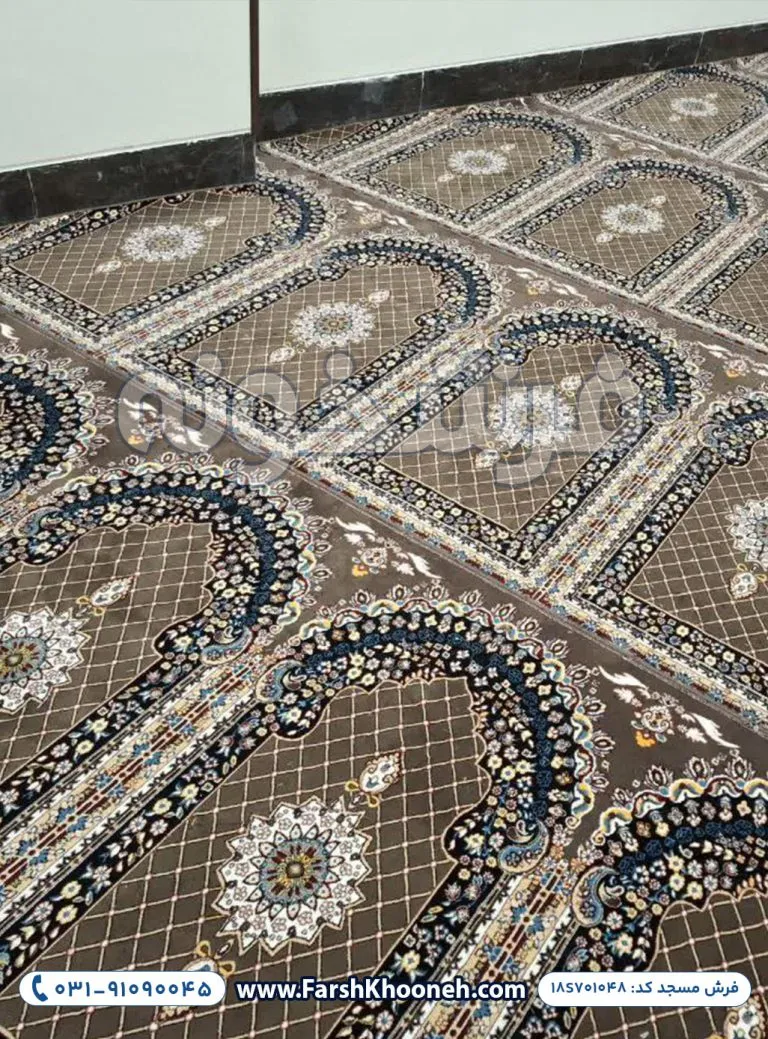 فرش سجاده ای طرح ترنم رنگ گردویی 700 شانه کد 701048 - فرش سجاده ای فرشخونه
