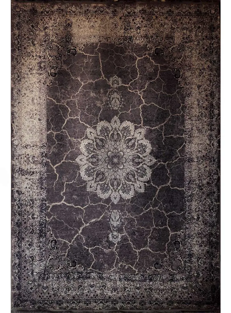 فرشینه طرح فرش کویر رنگ دودی کد 108002 - فرشخونه