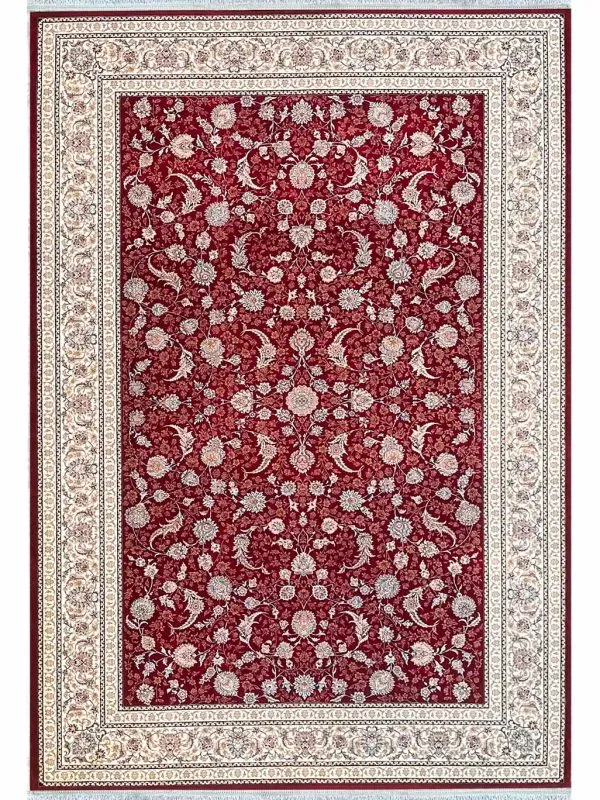 فرش افشان 1200 شانه غیر برجسته کد 12820 لاکی حاشیه کرم
