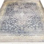 فرش وینتیج طلاکوب دودی با گل سفید 1200 شانه کد 27F2102301 - فرشخونه