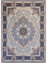 فرش طرح کرشمه نقره ای 700 شانه تراکم 2550 کد 7101402 - فرشخونه
