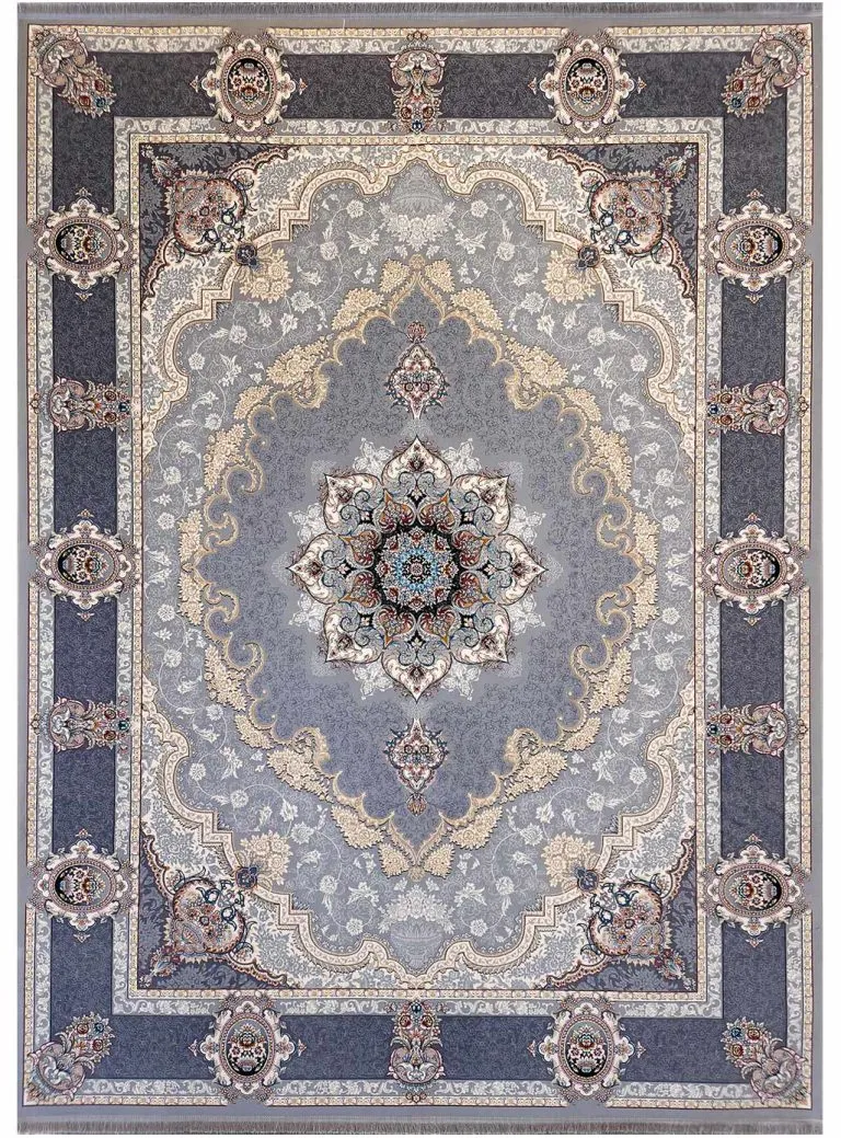 فرش طرح کرشمه نقره ای 700 شانه تراکم 2550 کد 7101402 - فرشخونه